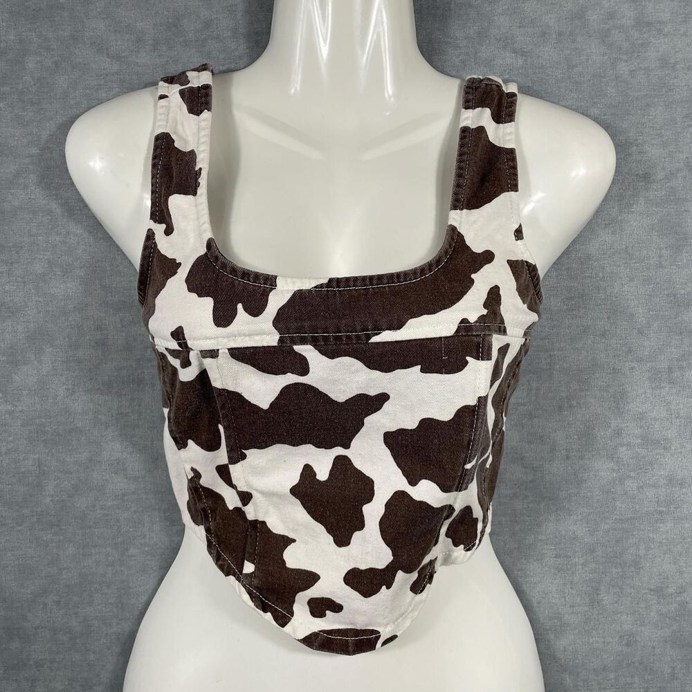 Cow print 100% cotton tank top